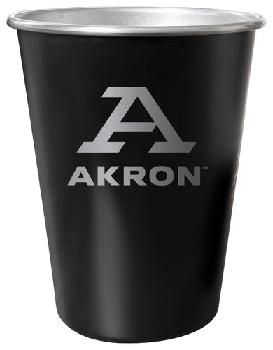 Akron Zips 8 oz Engraved Tin Cup Black Matte Coating Officially Licensed 