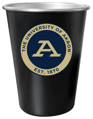 Akron Zips 8 oz Tin Cup Black Matte Coating Officially Licensed Single