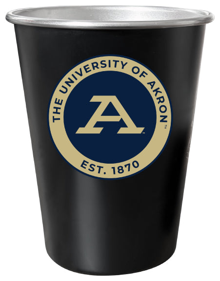 Akron Zips 8 oz Tin Cup Black Matte Coating Officially Licensed Single
