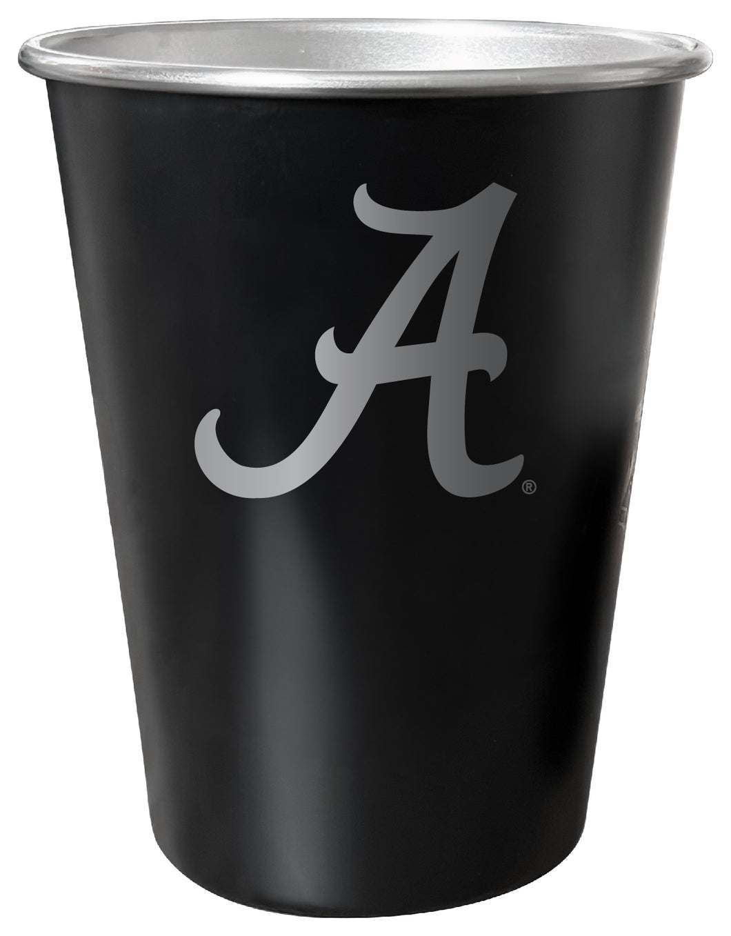 Alabama Crimson Tide 8 oz Engraved Tin Cup Black Matte Coating Officially Licensed 