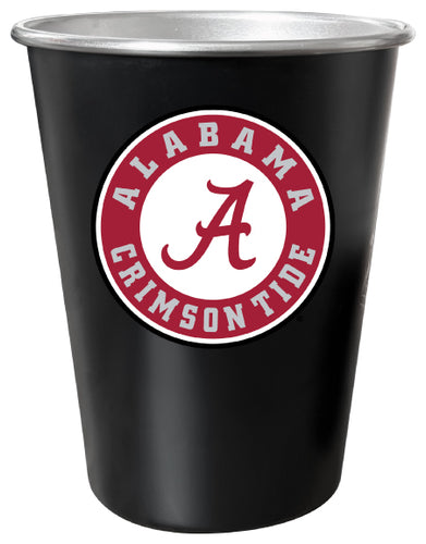 Alabama Crimson Tide 8 oz Tin Cup Black Matte Coating Officially Licensed 4-Pack with Gift Bag