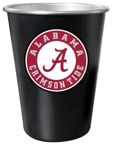 Alabama Crimson Tide 8 oz Tin Cup Black Matte Coating Officially Licensed 4-Pack with Gift Bag