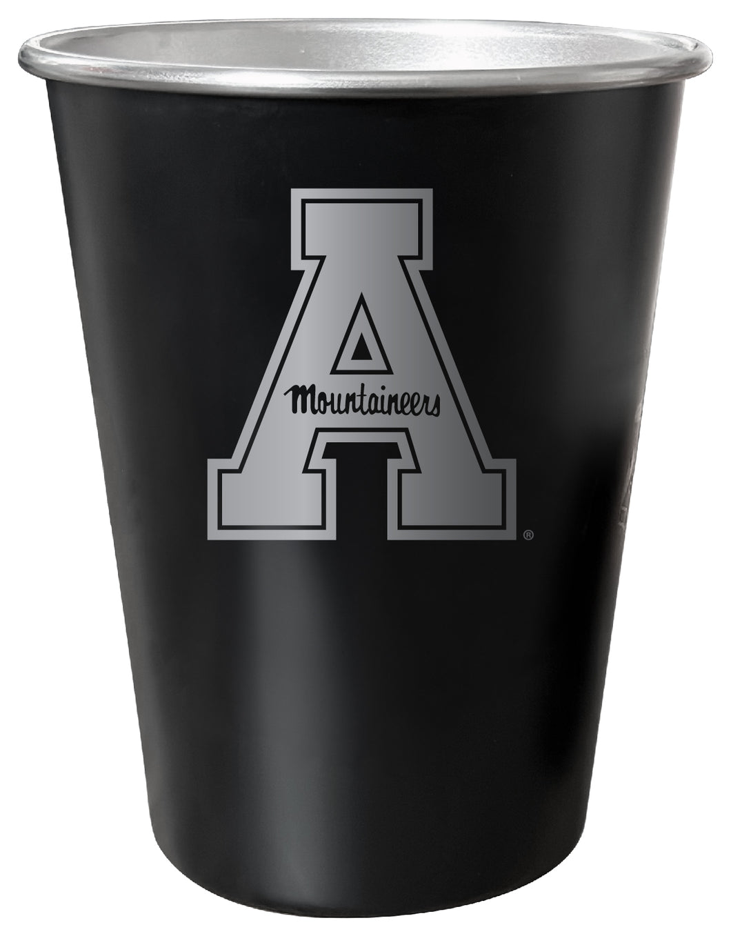 Appalachian State 8 oz Engraved Tin Cup Black Matte Coating Officially Licensed 