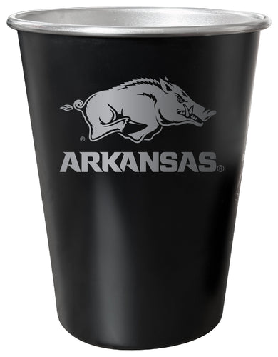 Arkansas Razorbacks 8 oz Engraved Tin Cup Black Matte Coating Officially Licensed 