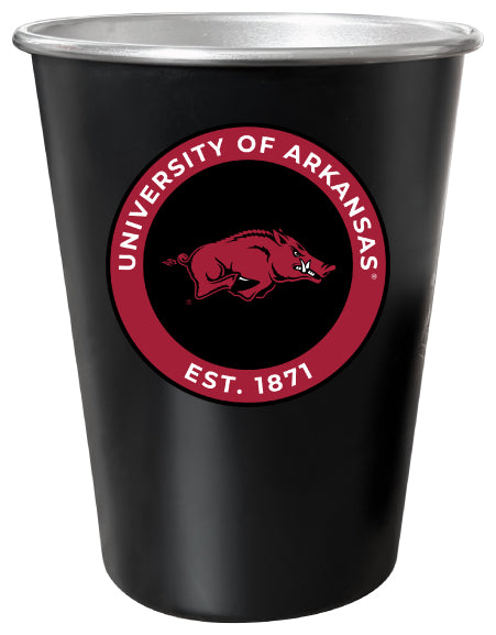 Arkansas Razorbacks 8 oz Tin Cup Black Matte Coating Officially Licensed Single