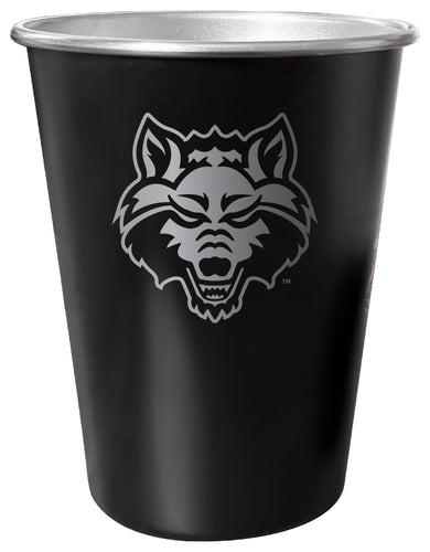 Arkansas State 8 oz Engraved Tin Cup Black Matte Coating Officially Licensed 