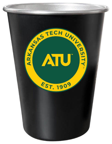 Arkansas Tech University 8 oz Tin Cup Black Matte Coating Officially Licensed Single