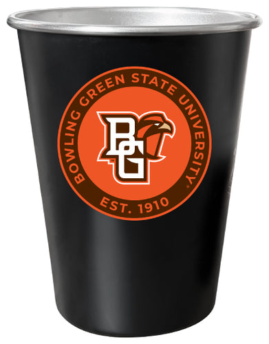 Bowling Green Falcons 8 oz Tin Cup Black Matte Coating Officially Licensed 4-Pack with Gift Bag