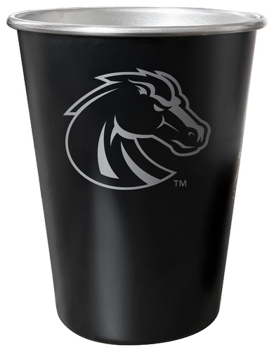 Boise State Broncos 8 oz Engraved Tin Cup Black Matte Coating Officially Licensed 