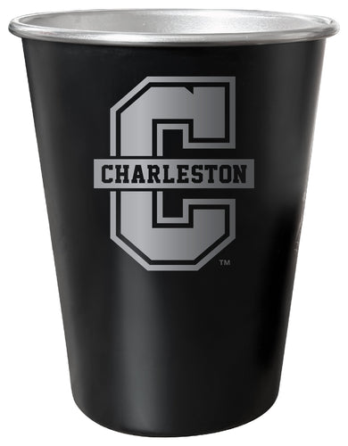 College of Charleston 8 oz Engraved Tin Cup Black Matte Coating Officially Licensed 