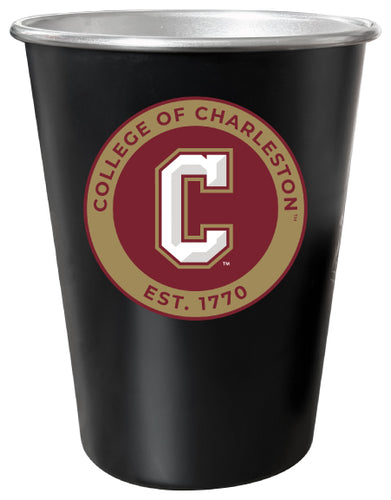 College of Charleston 8 oz Tin Cup Black Matte Coating Officially Licensed Single
