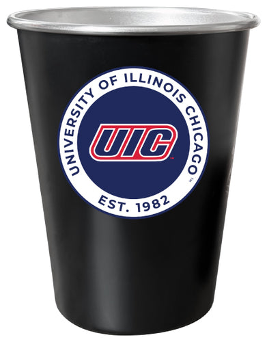 University of Illinois at Chicago 8 oz Tin Cup Black Matte Coating Officially Licensed Single