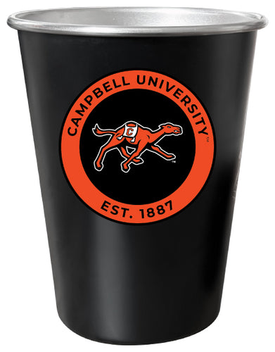 Campbell University Fighting Camels 8 oz Tin Cup Black Matte Coating Officially Licensed 4-Pack with Gift Bag