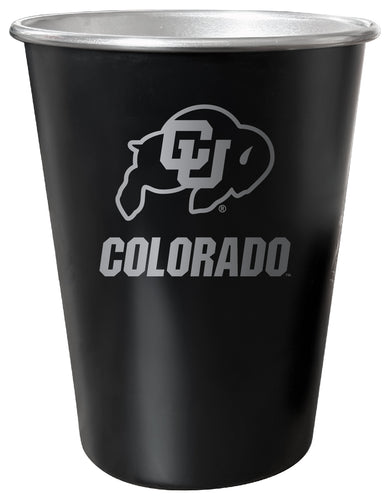 Colorado Buffaloes 8 oz Engraved Tin Cup Black Matte Coating Officially Licensed 