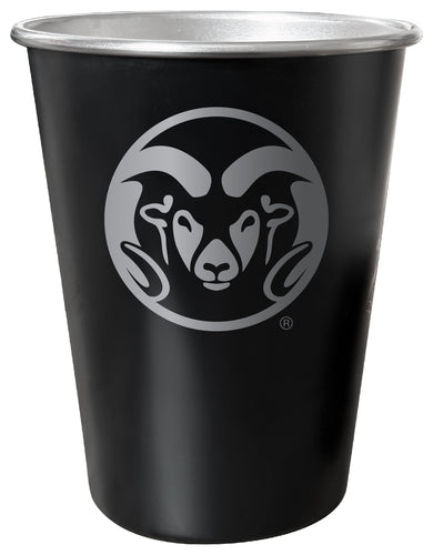 Colorado State Rams 8 oz Engraved Tin Cup Black Matte Coating Officially Licensed 