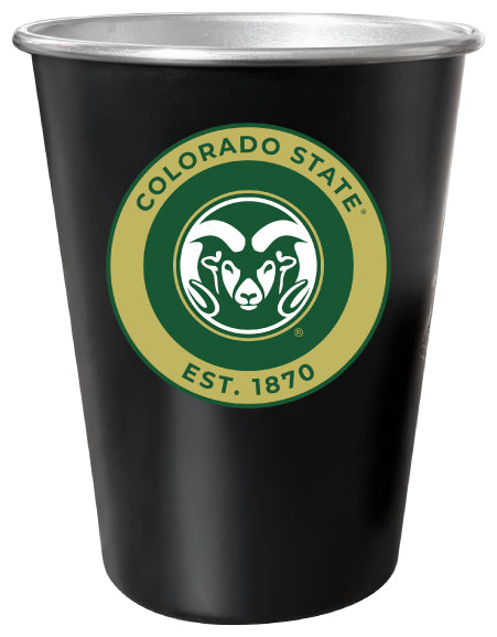 Colorado State Rams 8 oz Tin Cup Black Matte Coating Officially Licensed 4-Pack with Gift Bag