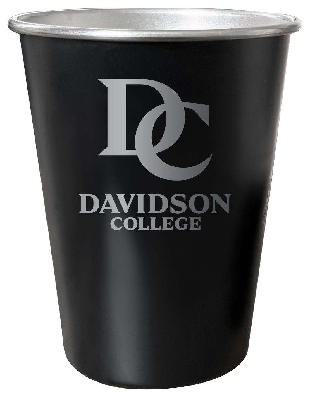 Davidson College 8 oz Engraved Tin Cup Black Matte Coating Officially Licensed 