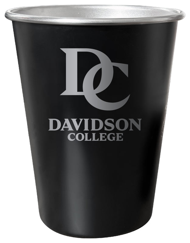 Davidson College 8 oz Engraved Tin Cup Black Matte Coating Officially Licensed 