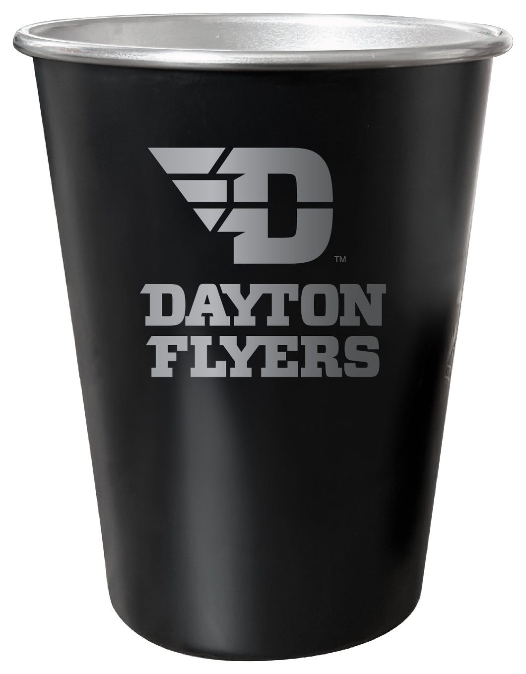 Dayton Flyers 8 oz Engraved Tin Cup Black Matte Coating Officially Licensed 