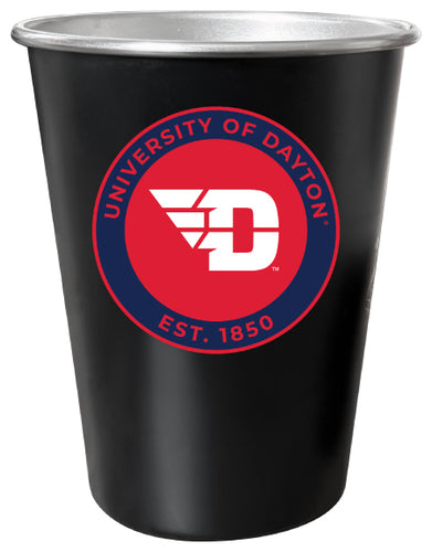 Dayton Flyers 8 oz Tin Cup Black Matte Coating Officially Licensed 4-Pack with Gift Bag