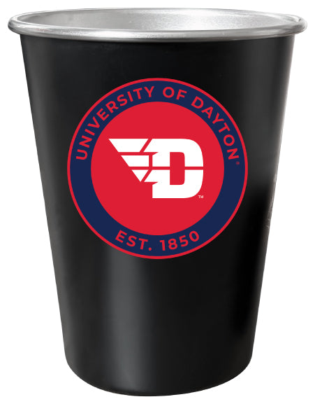 Dayton Flyers 8 oz Tin Cup Black Matte Coating Officially Licensed 4-Pack with Gift Bag