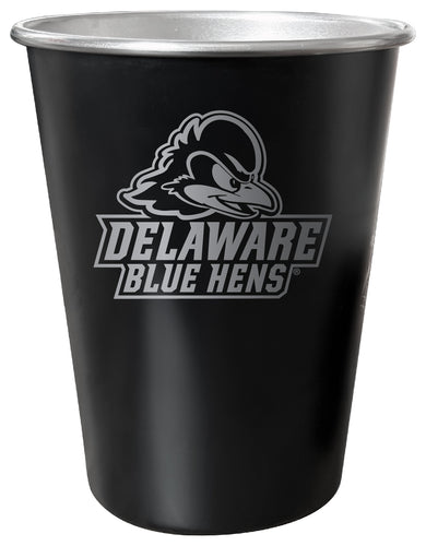 Delaware Blue Hens 8 oz Engraved Tin Cup Black Matte Coating Officially Licensed 