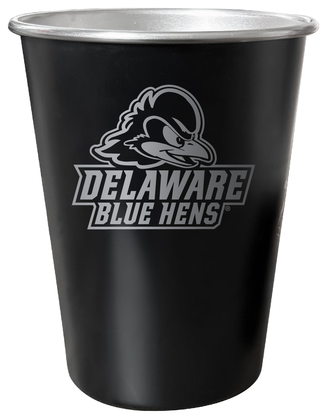 Delaware Blue Hens 8 oz Engraved Tin Cup Black Matte Coating Officially Licensed 