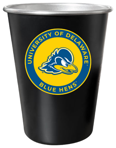 Delaware Blue Hens 8 oz Tin Cup Black Matte Coating Officially Licensed 4-Pack with Gift Bag