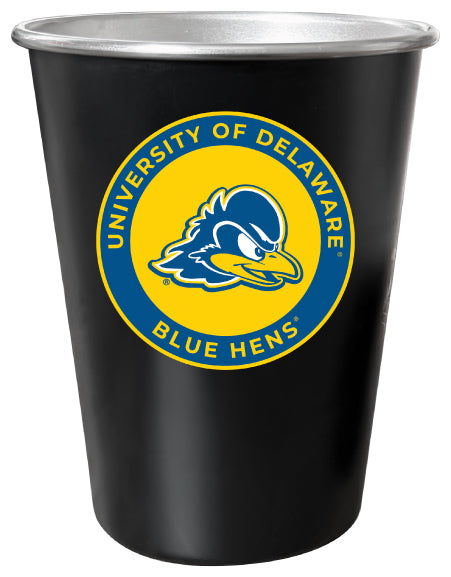 Delaware Blue Hens 8 oz Tin Cup Black Matte Coating Officially Licensed 4-Pack with Gift Bag