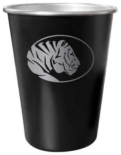 East Central University Tigers 8 oz Engraved Tin Cup Black Matte Coating Officially Licensed 