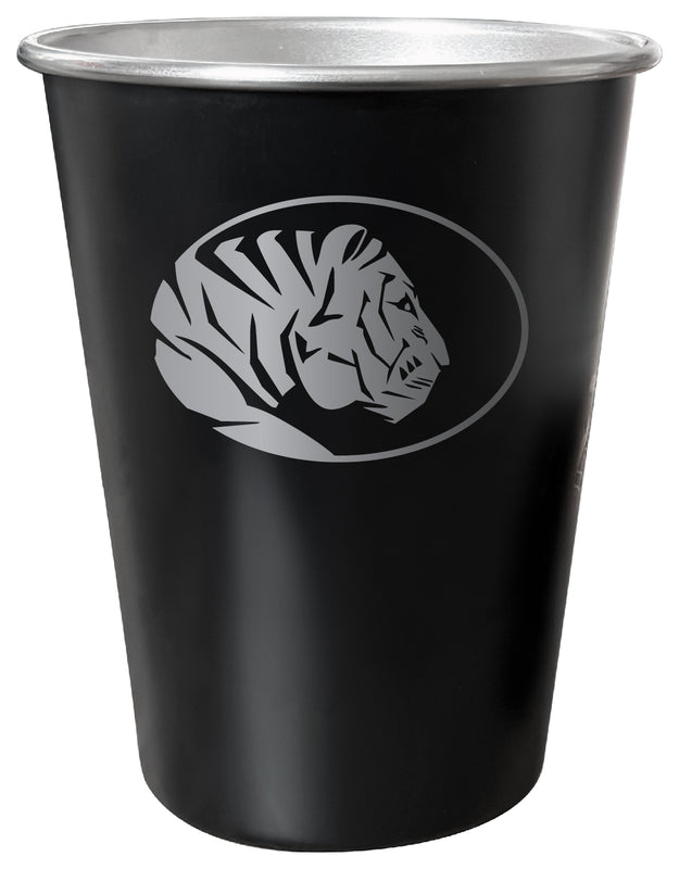 East Central University Tigers 8 oz Engraved Tin Cup Black Matte Coating Officially Licensed 