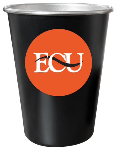 East Central University Tigers 8 oz Tin Cup Black Matte Coating Officially Licensed 4-Pack with Gift Bag