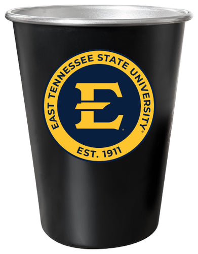 East Tennessee State University 8 oz Tin Cup Black Matte Coating Officially Licensed Single