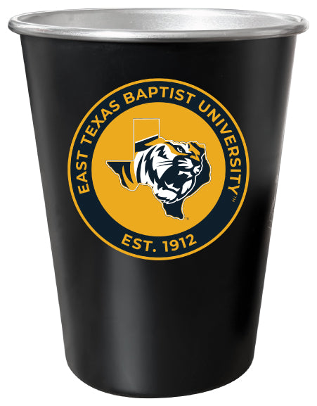 East Texas Baptist University 8 oz Tin Cup Black Matte Coating Officially Licensed Single