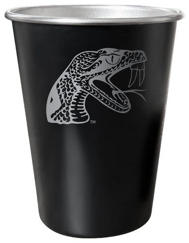 Florida A&M Rattlers 8 oz Engraved Tin Cup Black Matte Coating Officially Licensed 