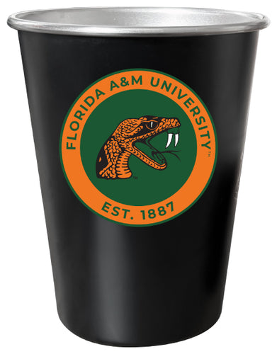 Florida A&M Rattlers 8 oz Tin Cup Black Matte Coating Officially Licensed 4-Pack with Gift Bag