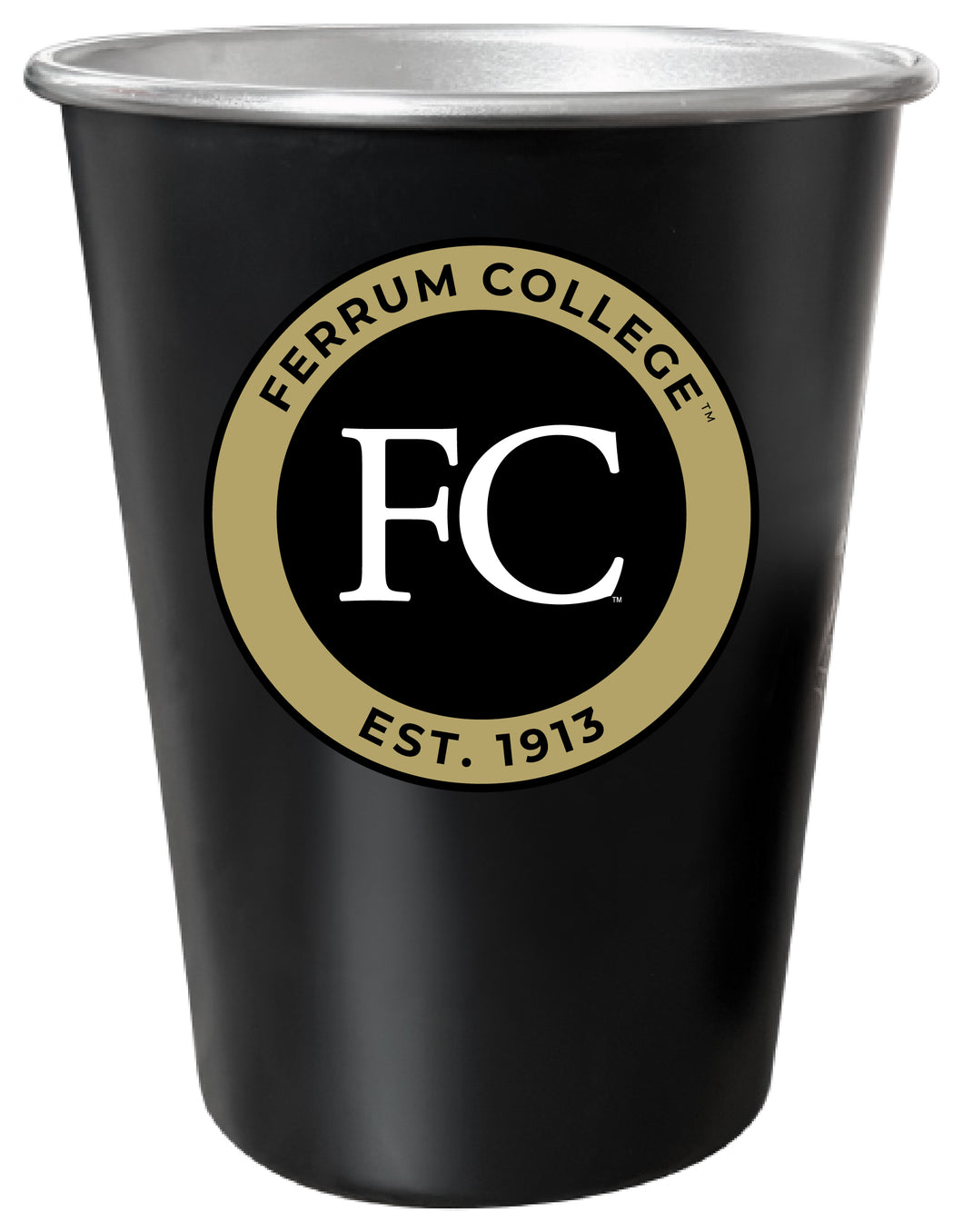 Ferrum College 8 oz Tin Cup Black Matte Coating Officially Licensed Single