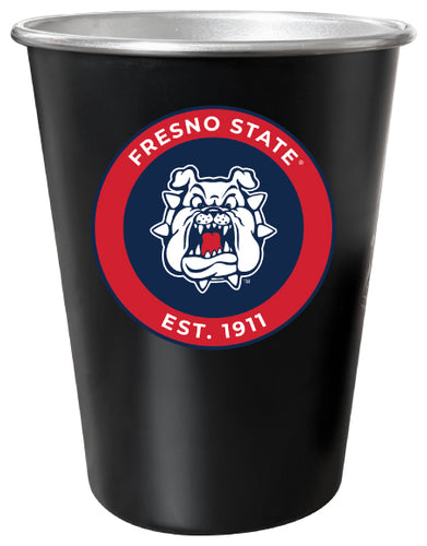 Fresno State Bulldogs 8 oz Tin Cup Black Matte Coating Officially Licensed 4-Pack with Gift Bag