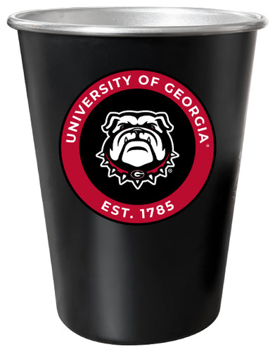 Georgia Bulldogs 8 oz Tin Cup Black Matte Coating Officially Licensed 4-Pack with Gift Bag