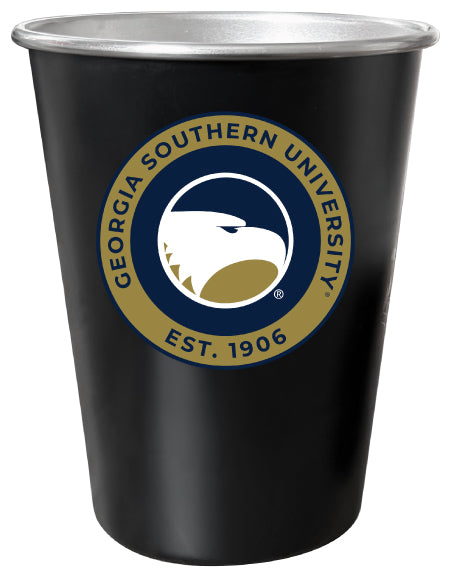 Georgia Southern Eagles 8 oz Tin Cup Black Matte Coating Officially Licensed 4-Pack with Gift Bag