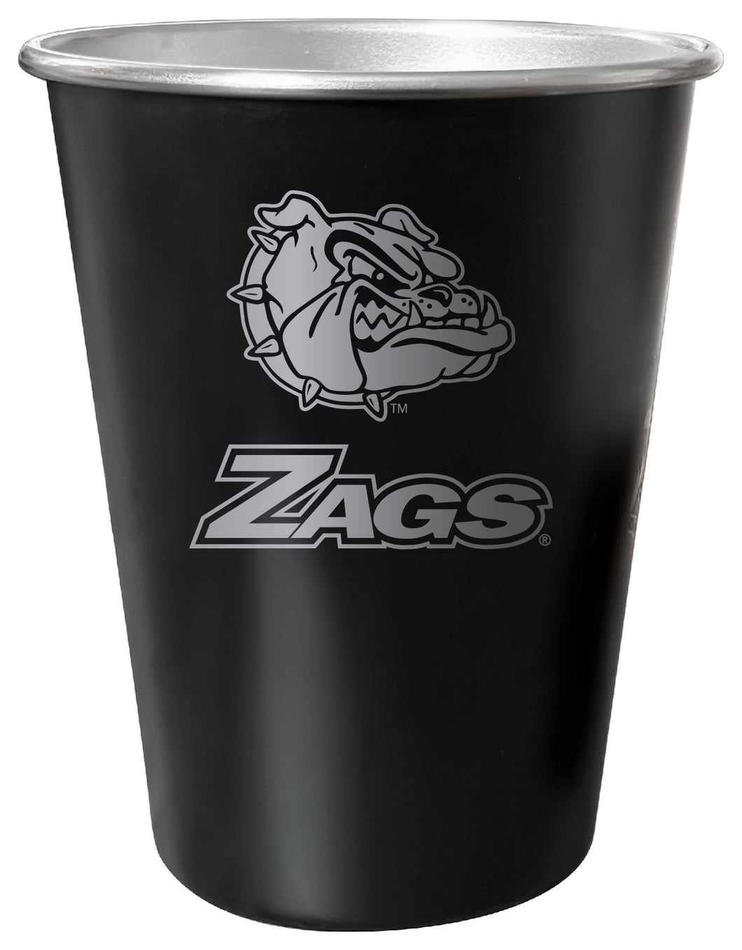 Gonzaga Bulldogs 8 oz Engraved Tin Cup Black Matte Coating Officially Licensed 