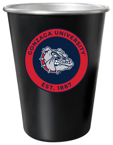 Gonzaga Bulldogs 8 oz Tin Cup Black Matte Coating Officially Licensed 4-Pack with Gift Bag