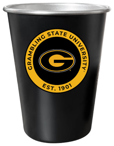 Grambling State Tigers 8 oz Tin Cup Black Matte Coating Officially Licensed 4-Pack with Gift Bag