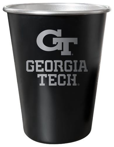 Georgia Tech Yellow Jackets 8 oz Engraved Tin Cup Black Matte Coating Officially Licensed 