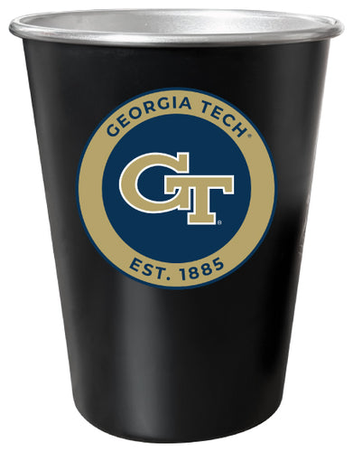 Georgia Tech Yellow Jackets 8 oz Tin Cup Black Matte Coating Officially Licensed 4-Pack with Gift Bag
