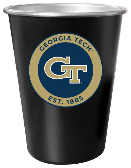 Georgia Tech Yellow Jackets 8 oz Tin Cup Black Matte Coating Officially Licensed 4-Pack with Gift Bag