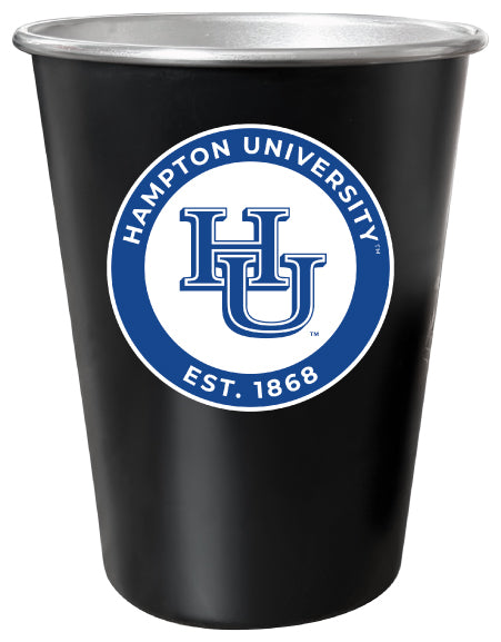 Hampton University 8 oz Tin Cup Black Matte Coating Officially Licensed 4-Pack with Gift Bag