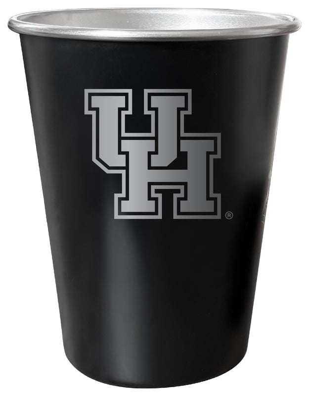 University of Houston 8 oz Engraved Tin Cup Black Matte Coating Officially Licensed 