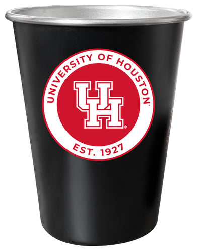 University of Houston 8 oz Tin Cup Black Matte Coating Officially Licensed Single