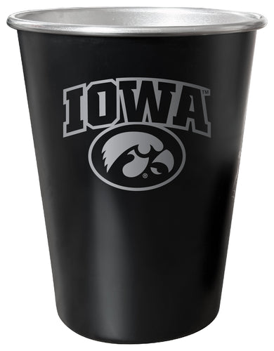 Iowa Hawkeyes 8 oz Engraved Tin Cup Black Matte Coating Officially Licensed 